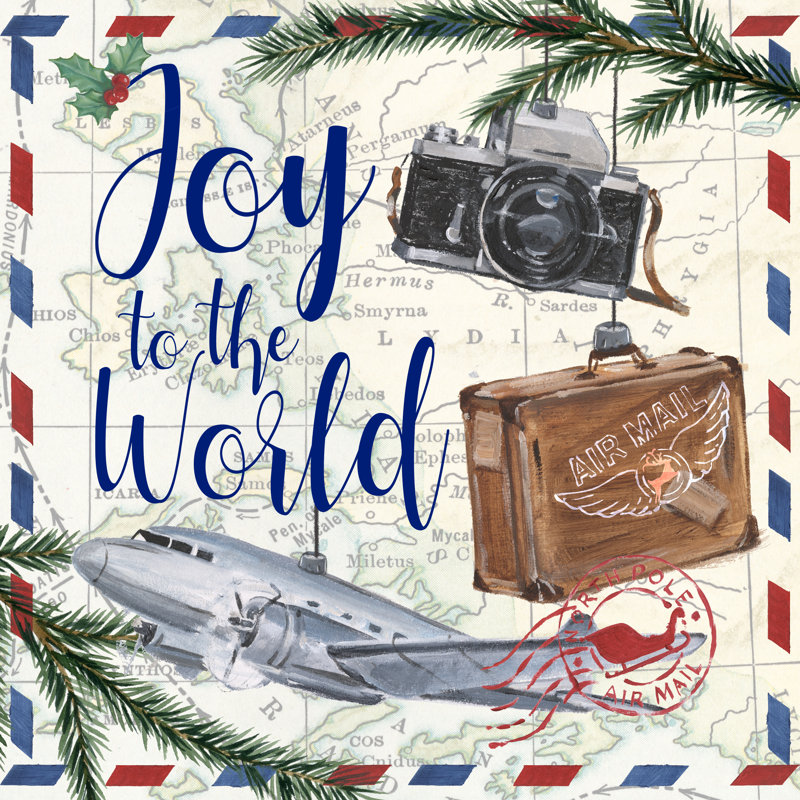 Christmas Par Avion II by Ethan Harper - Wrapped Canvas Art Prints, 30cm H x 30cm W