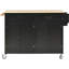 Chariot pour îlot de cuisine avec plateau en bois, 2 tiroirs, 4 portes et support à épices et à serviettes Adalid-262997909