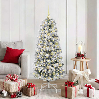 Artificial Hinged Christmas Tree Green and white