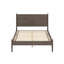 Lit plateforme gris Mid-Century moderne, structure en bois d'ingénierie, pieds fuselés ronds, ensemble de lattes, sommier sans sommier nécessaire pour la chambre à coucher