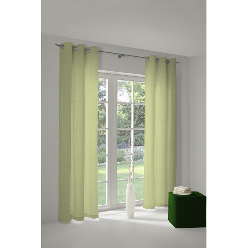 Salguero Eyelet Opaque Single Curtain, 145cm Width x 145cm Drop, Light green