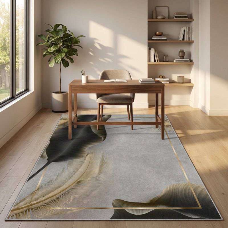 Tapis noir et doré Aurelia