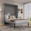 Grand lit escamotable rotatif avec supports de rangement cachés, lit mural multifonctionnel peu encombrant pour le bureau à domicile et les petites pièces, gris-133218469