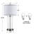 Towley 23.25'' Glass USB Table Lamp Set Brushed Nickel Finish-830307638