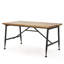 Table basse d'extérieur rectangulaire avec pieds tubulaires en angle et plateau en bois, noir