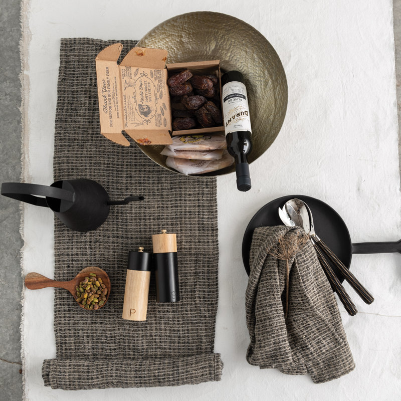 Pacey Two-Toned Wood and Black Salt and Pepper Shaker Set