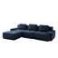 Canapé d'angle modulaire moderne de 297 cm (117 po), velours côtelé bleu, pouf inclus-1795367641
