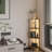 4 Tier Corner Shelf With LED Light,Bookcase For Small Spaces