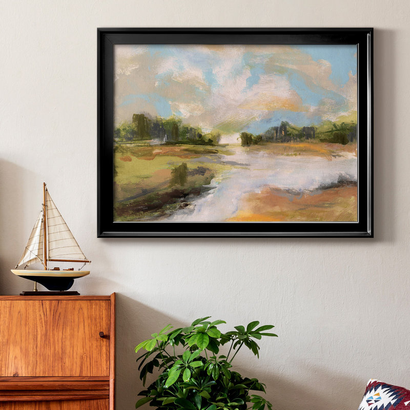 Toile encadrée de qualité supérieure North Pond - prête à être accrochée, Cadre noir, H 30,5 po x l 42,5 po x P 1 po