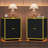 Modern Led End Table, 18 Inch  Night Stand with 2 Fluted Drawers and Golden Handles(Set of 2)-342130428-342130429