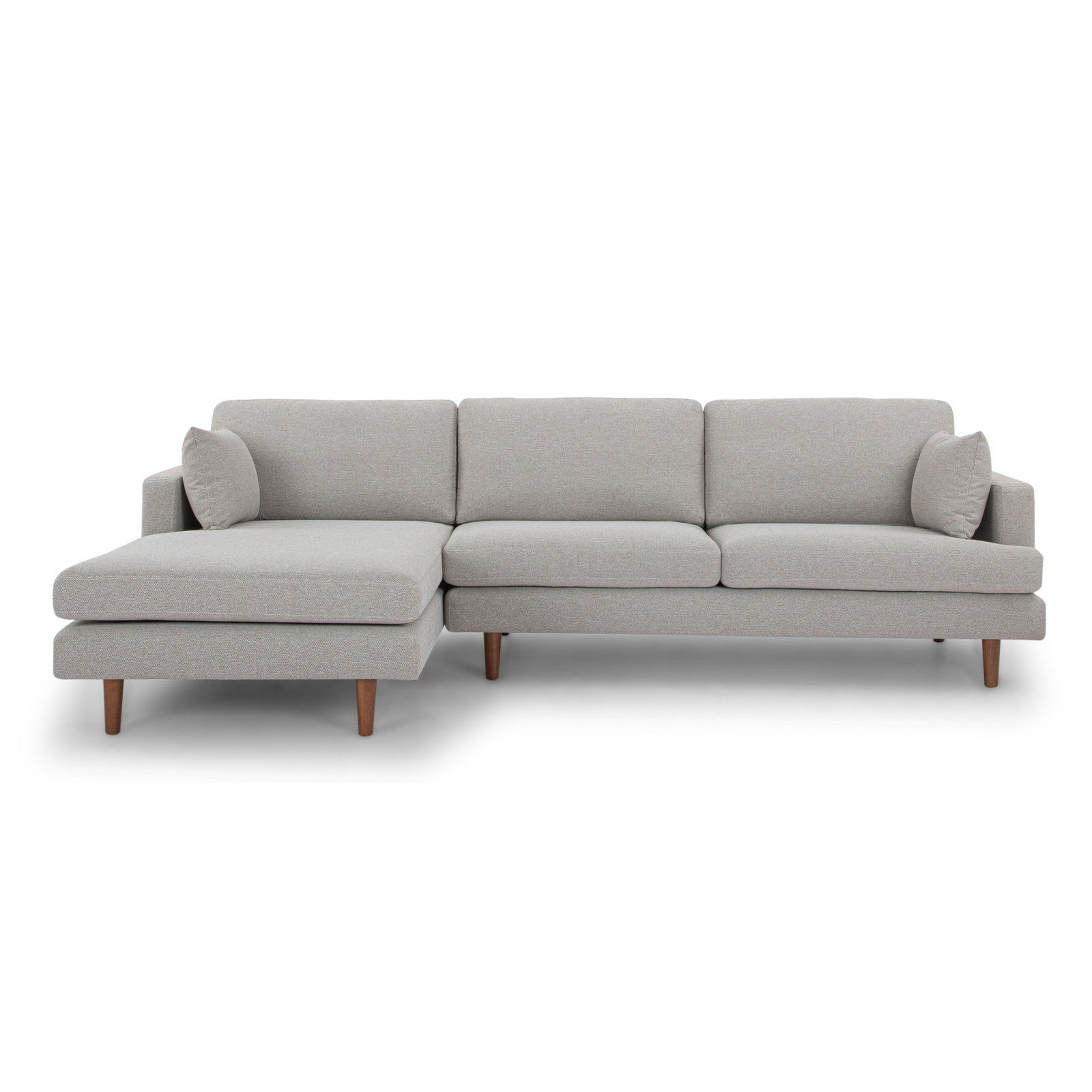 Laguna Upholstered Chaise L-Sectional, Left Hand Facing, Mushroom Performance Basketweave