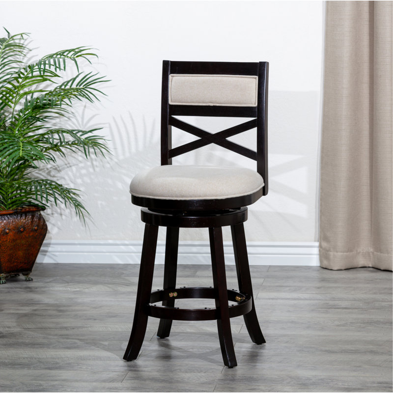 Tabouret pivotant 24 po en tissu beige
