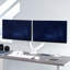 Support de bureau blanc à deux bras avec bras pneumatique blanc
