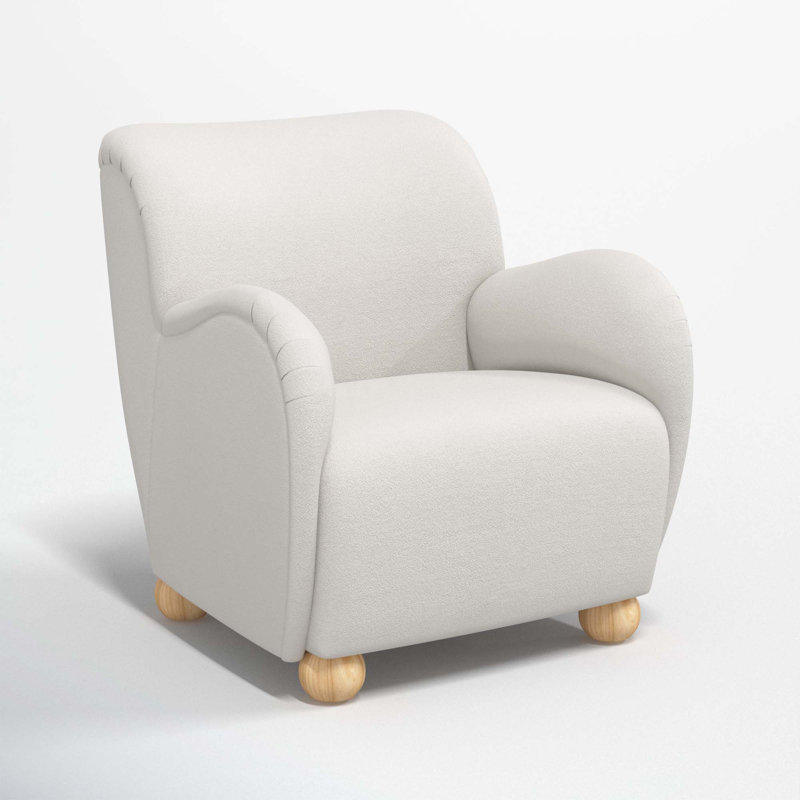 Cowen Polyester Armchair, Bella Light Gray Performance Velvet