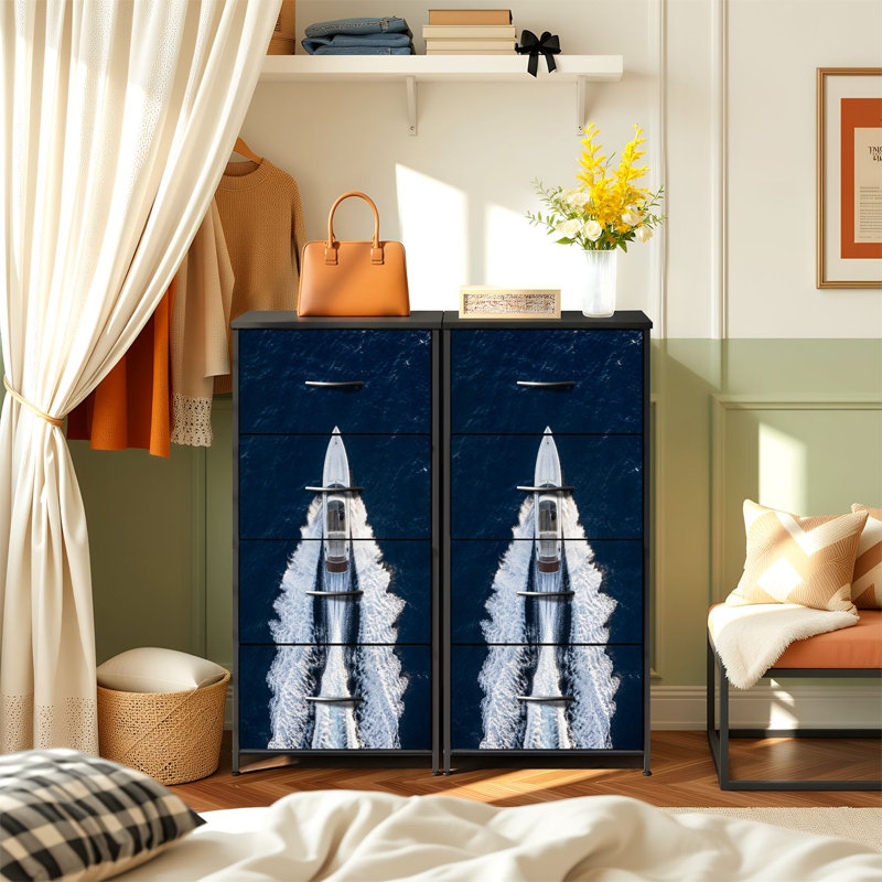 Commode 4 tiroirs avec tiroirs verticaux