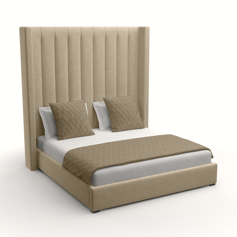 Esparto Upholstered Wingback Bed, King (High), Flax Revolution®