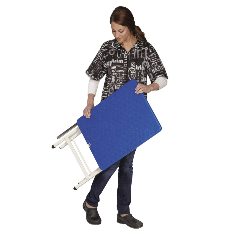 Blue Adjustable Pet Grooming Table with Steel Frame