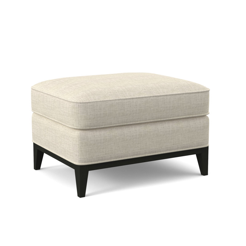 Sonoma Boucle and Velvet Ottoman, Maya Wheat Polyester Blend, Espresso