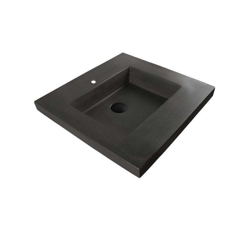 Newterra 24'' L Bathroom Sink, Charcoal, Single Hole