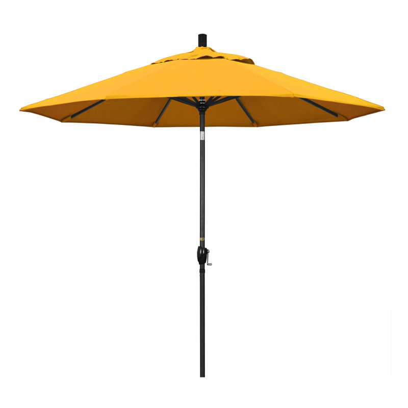 Parasol de marché 9 pi Ayomipo, Toile jaune performance, Brun