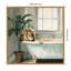 «Lion Relaxing in Tub Zen Bathroom» par The Creative Bunch Studio, reproduction d'art sur toile encadrée-1970508073