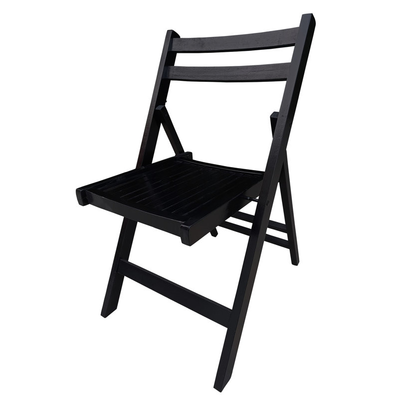 4 chaises pliantes en bois massif noir, avec siège confortable à lattes pour toutes les occasions, 220 chaises de plafond avec poids de 220 lb, de couleur, dossier ouvert confortable, divers espaces et supports pliables