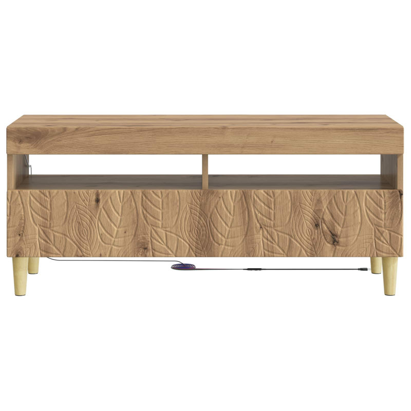 TV Stand, 43cm H x 100cm W x 35cm D, Artisan Oak