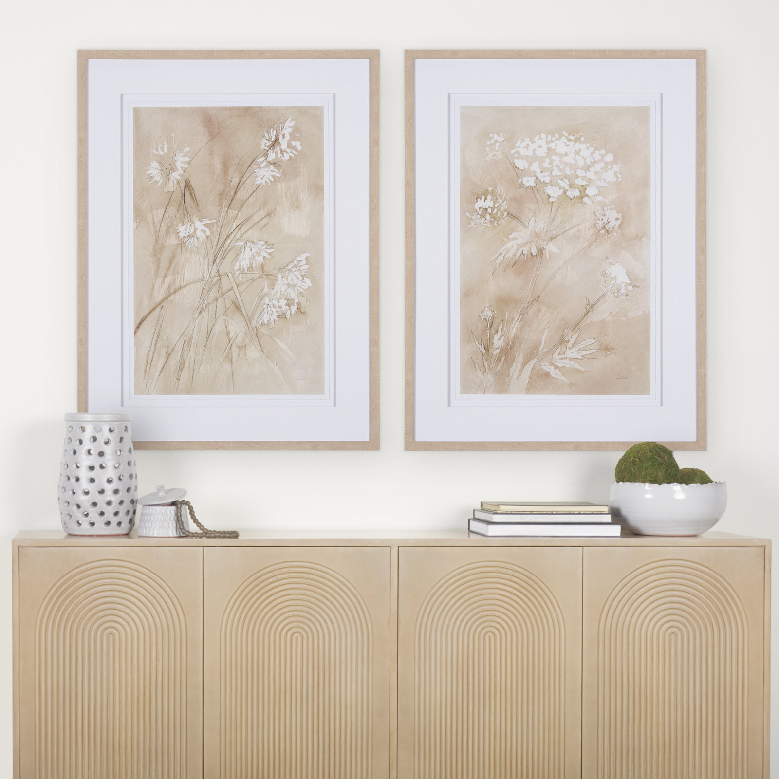 Wildflowers I Charcoal Hand-Embellished Print, 41.5" H x 31.5" W, Wildflower I, Brown
