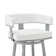 Kellum Swivel Counter and Bar Height Barstool with Arms in Faux Leather Upholstery and Metal Legs