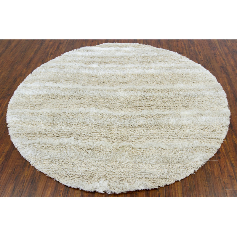 Tapis de zone blanche Andrea, Rond 7 pi 9 po