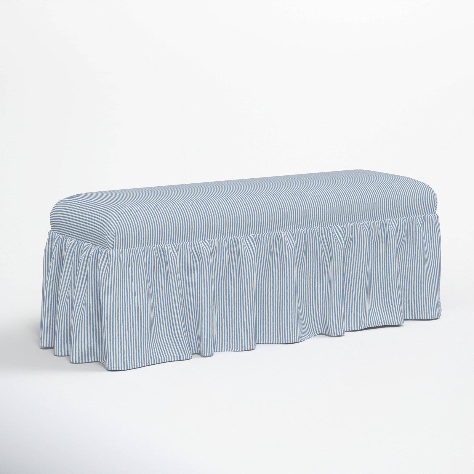 Maggie 52" Bench, Prep Stripe Blue