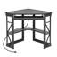 Lambrecht Corner Desk With Outlets & USB Ports, Triangle Computer Desk With Charging Station, Storage Shelf, Space Saving Writing Desk For Small Space-921511290