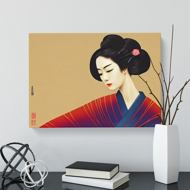 Victorious Geisha - Wrapped Canvas, 40cm H x 60cm W x 3cm D
