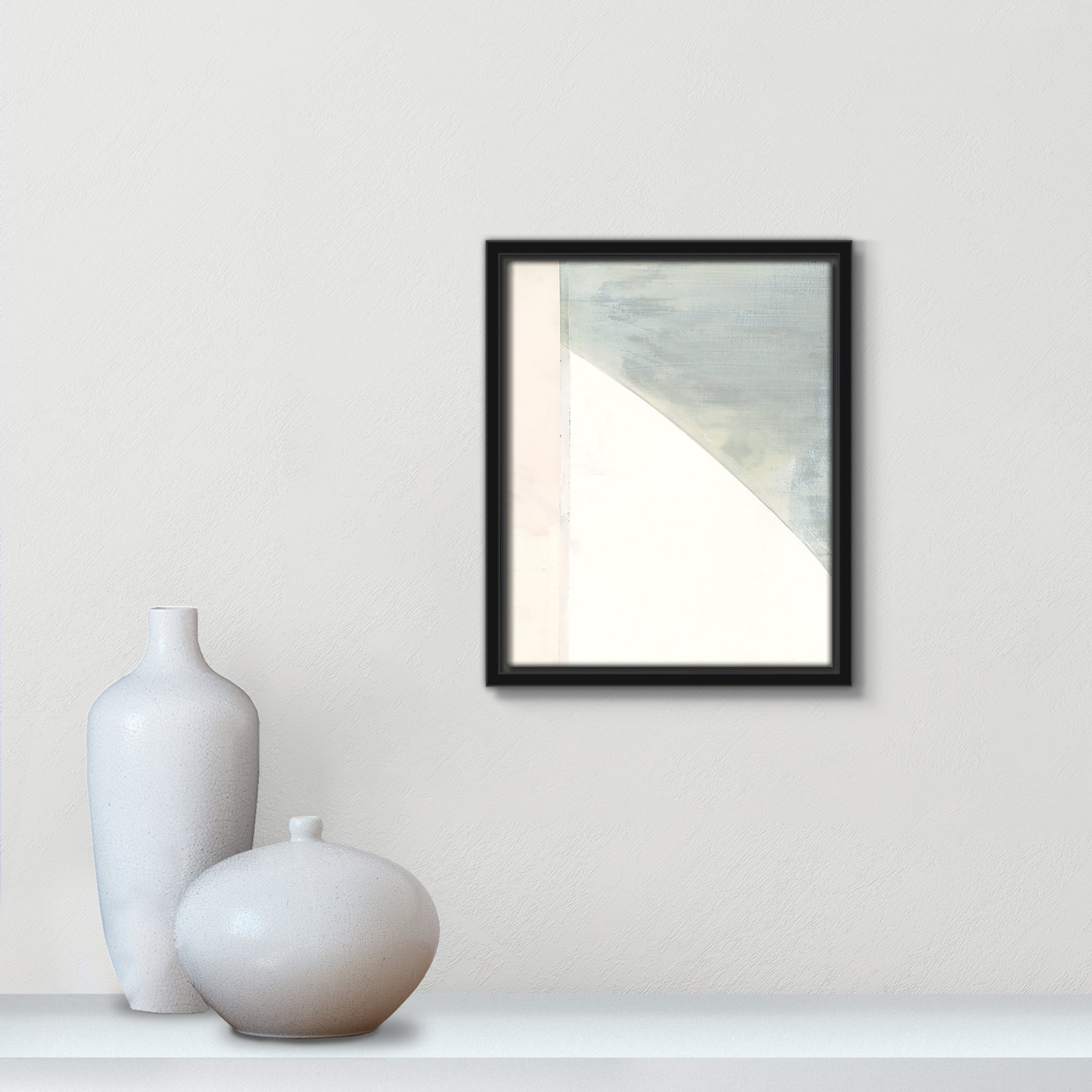 Alexandria "In Neutral I" Painting by Cartissi, 11.5" H x 9.5" W x 2" D, Black Framed Canvas