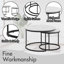 Ensemble de 2 tables basses gigognes rondes de 70 cm (27,6 pouces), dessus en MDF à motif de marbre et structure robuste en fer. Style moderne et minimaliste, idéal pour le salon, la chambre, le balcon ou les petits espaces.