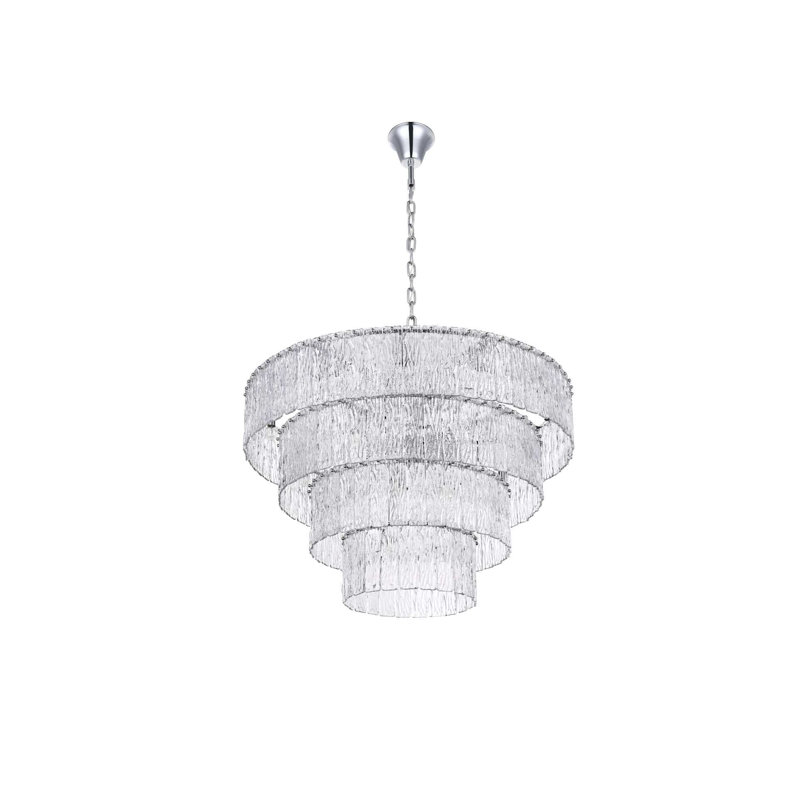 Lustre en verre 40 pouces Intisar, Chrome chrome