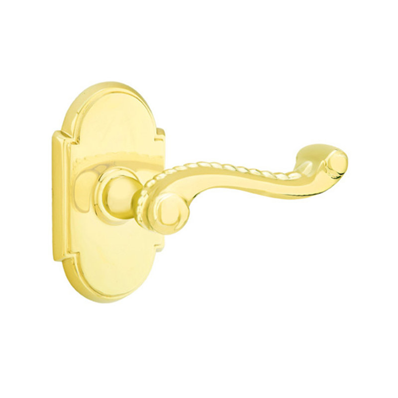 Poignée de porte avec rosette Rope Passage, Gauche, Laiton brillant
