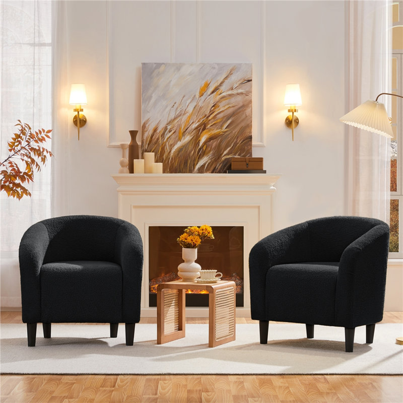 Fauteuil demi-tonneau 25,5 po, Noir