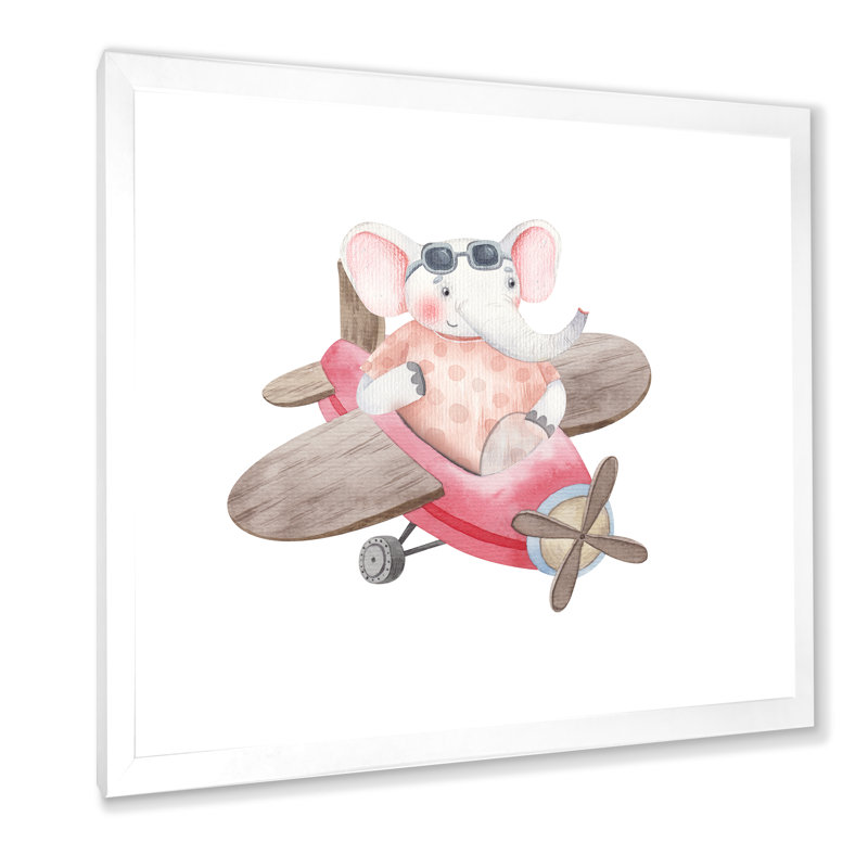 Mignon enfants éléphant volant, L 36 po x H 36 po x P 1,5 po, Cadre photo blanc