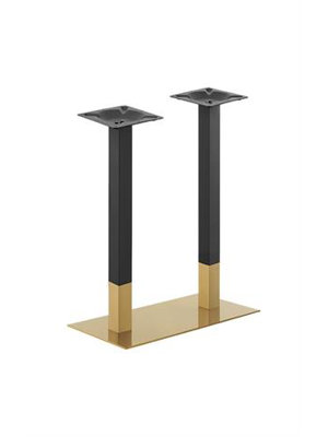 Bases de table 18 po x 36 po en acier inoxydable à finition dorée et noire pour l'intérieur, 74 lb ..