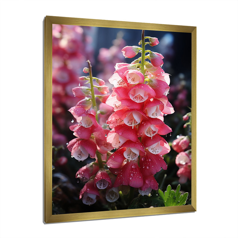 Lolmaugh Meadow Foxglove Fantasy II, Encadrement doré, H 40 po x l 30 po x P 1,5 po