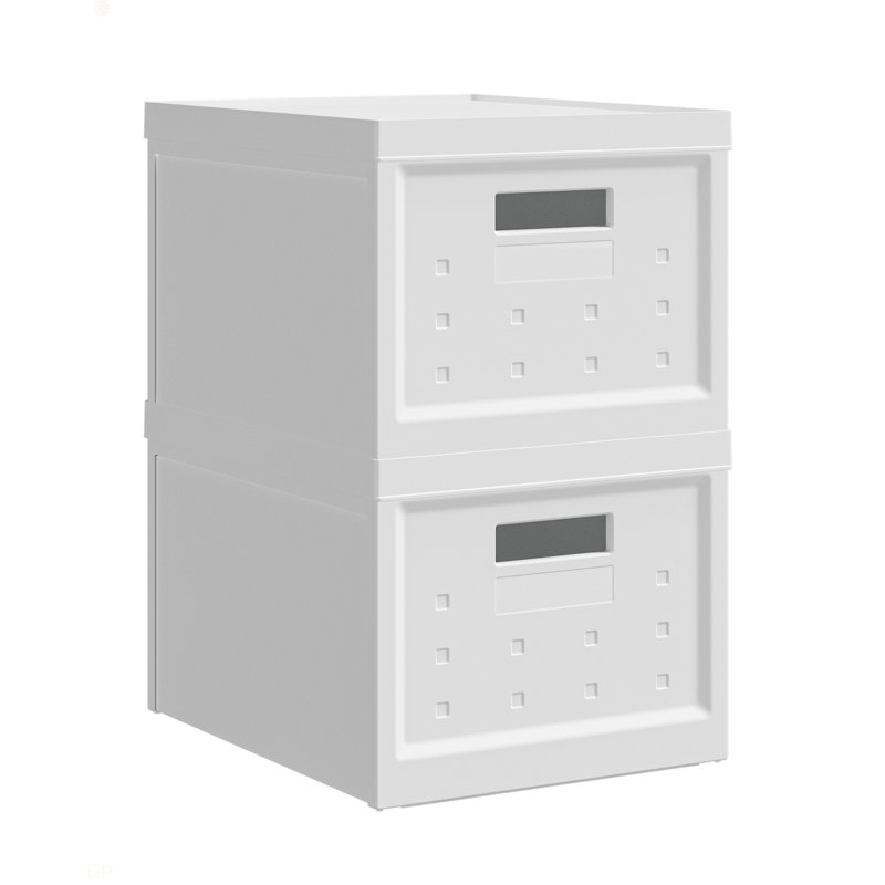 Set Of 2 Collapsible Stackable Storage Box With Lids For Home Or Office Organization