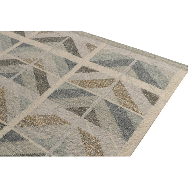 Scandinavian Wool Geometric Area Rug, Rectangle 13' x 19'