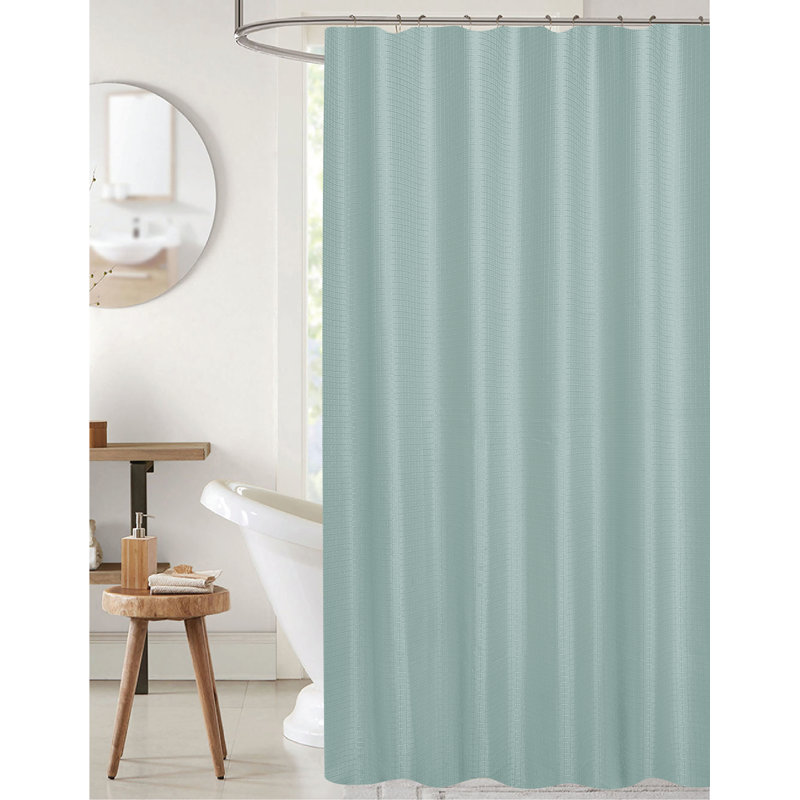 Bliss Waffle Shower Curtain, Blue