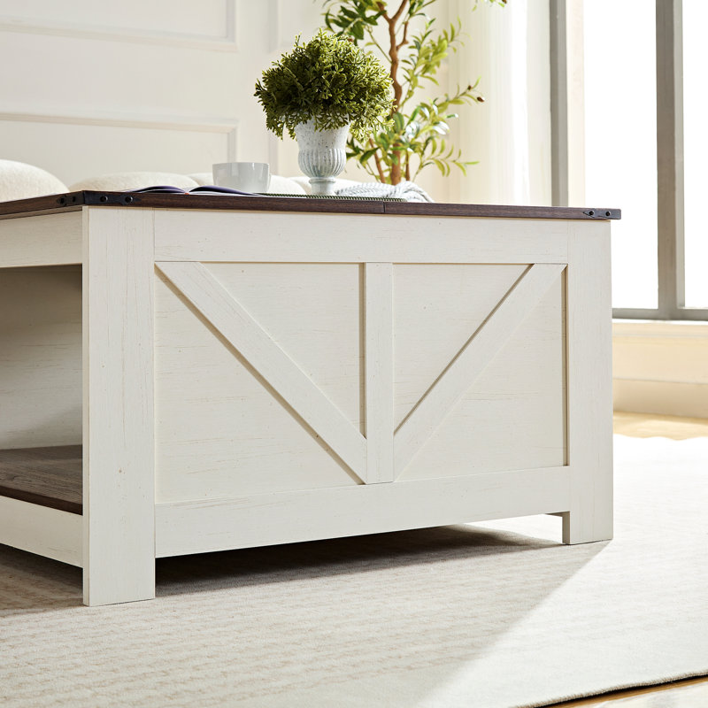 Table basse Table basse de style campagnard avec rangement Table basse en bois rustique, table basse carrée