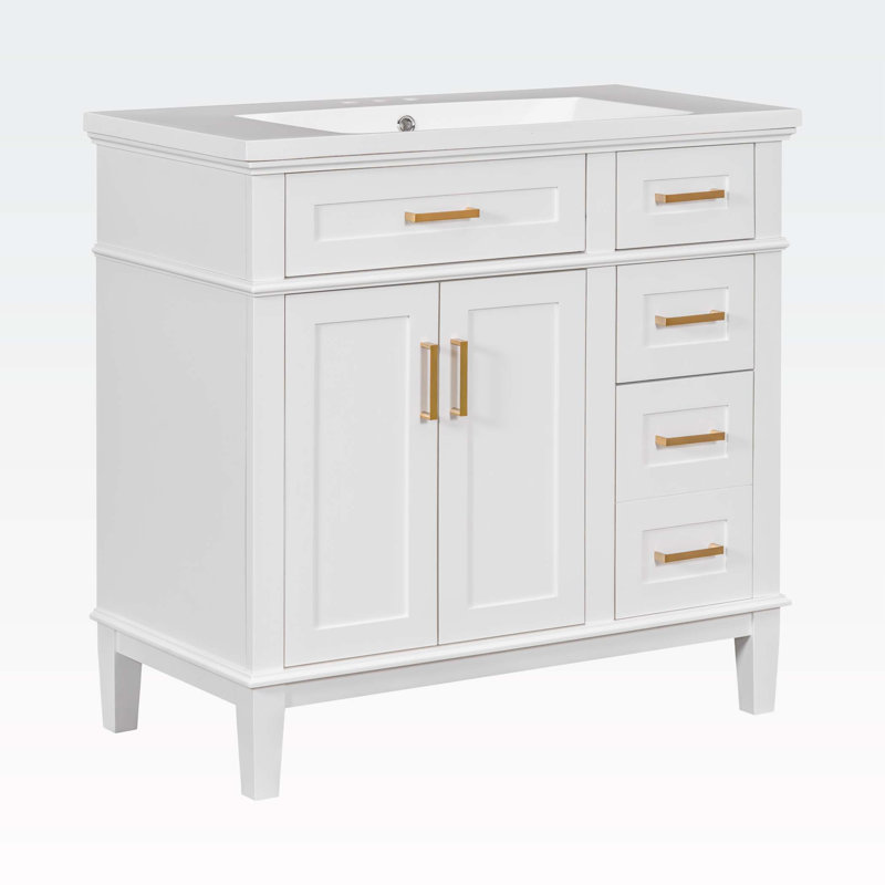Armoire de salle de bain Fione, Blanc