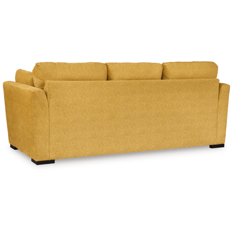 Owlex 94'' Upholstered Sleeper Sofa, Yellow 100% Polyester
