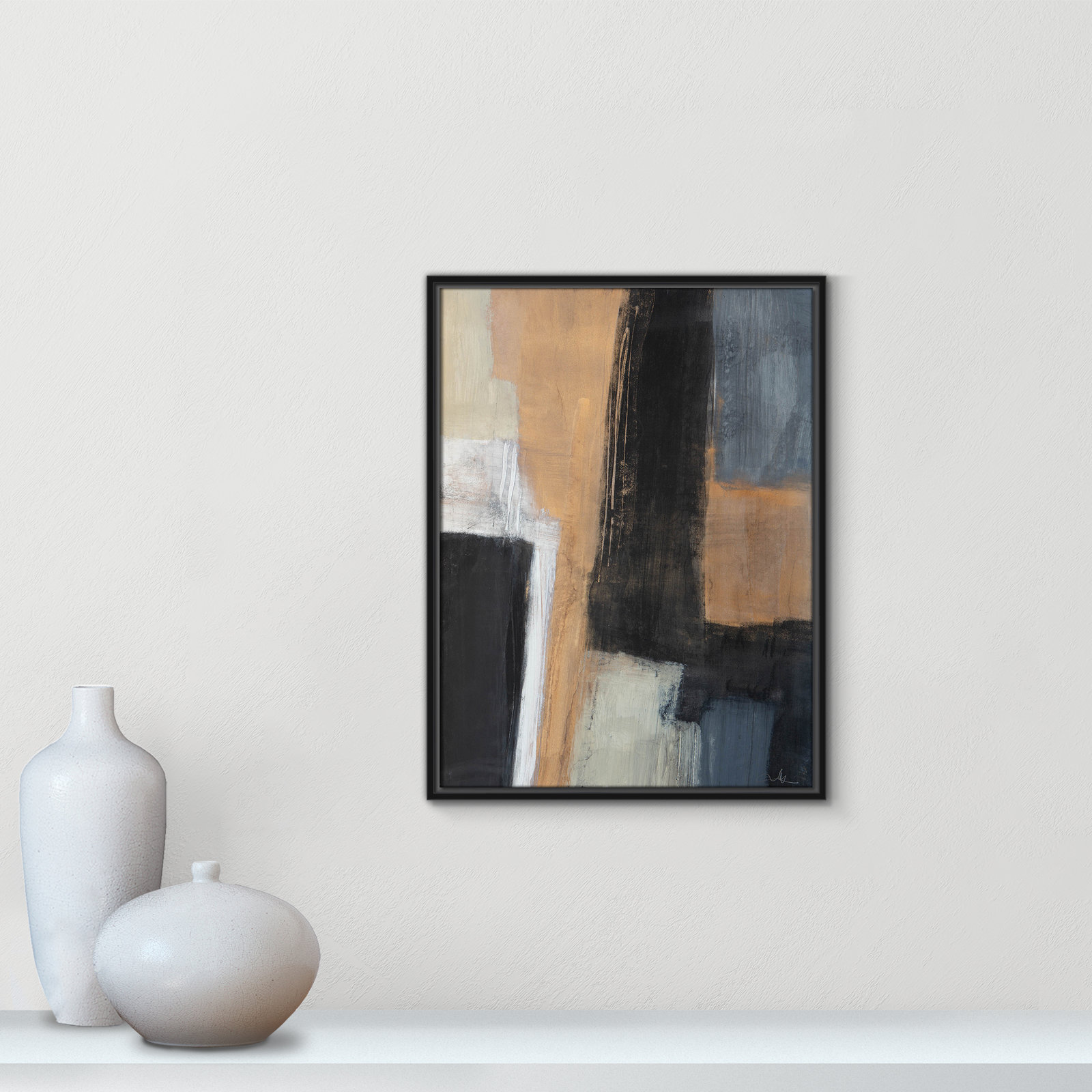 Calderon "Metallic Slate I" Print, 25.5" H x 19.5" W x 2" D, Black