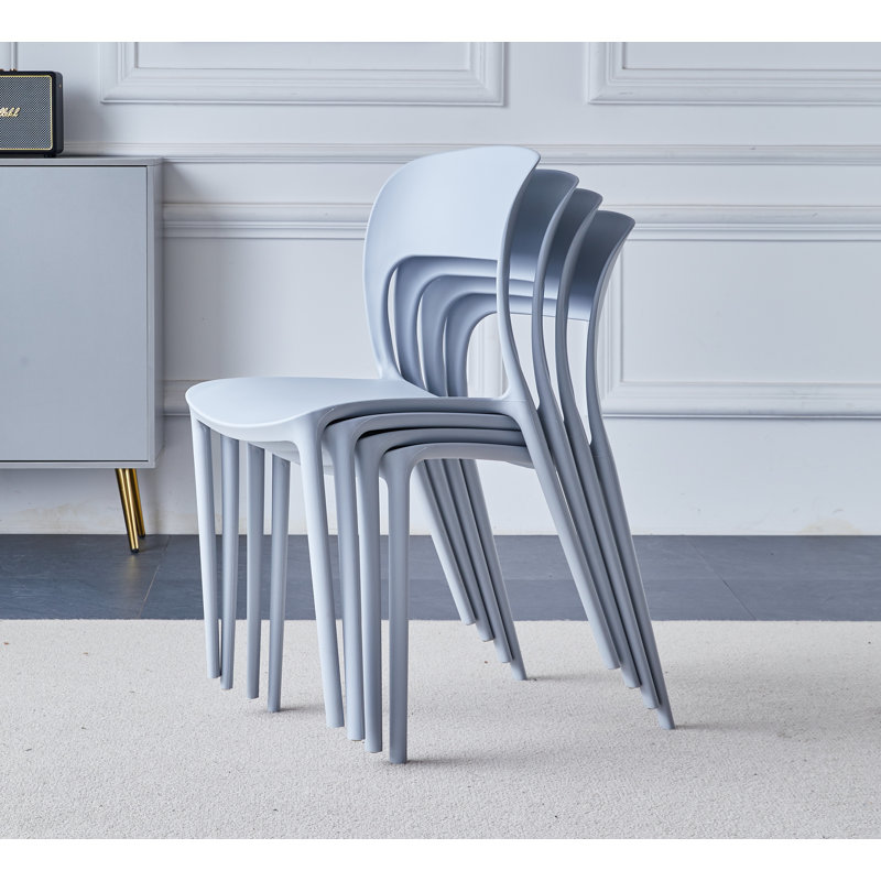 Stoker Stackable Plastic Chairs (CHA201) X 4, Grey
