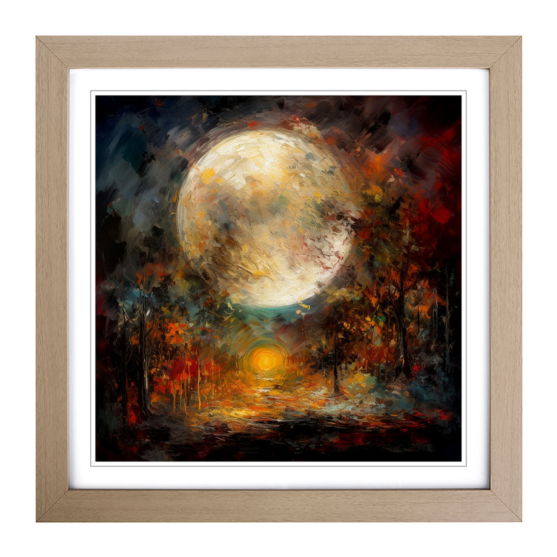 Moon Impressionism No.1 - Framed Print, Oak